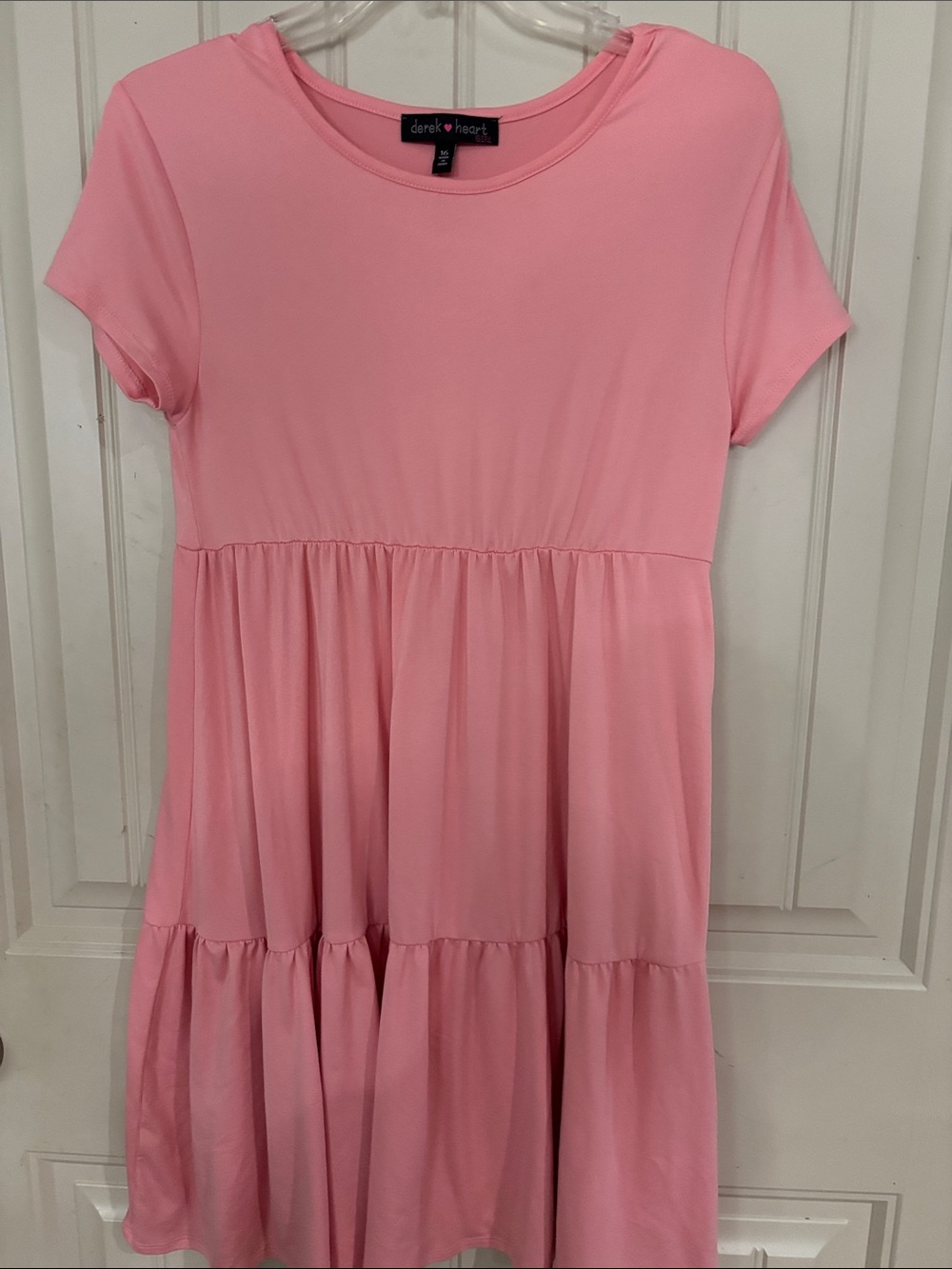 Derek Heart Pink Tiered Short Sleeve Dress